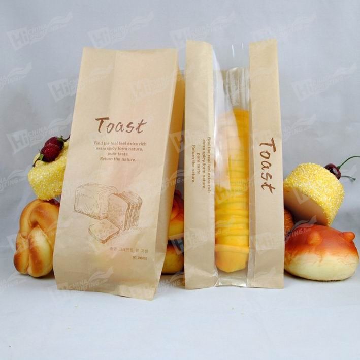 Paper Bread Bags With Window Printing