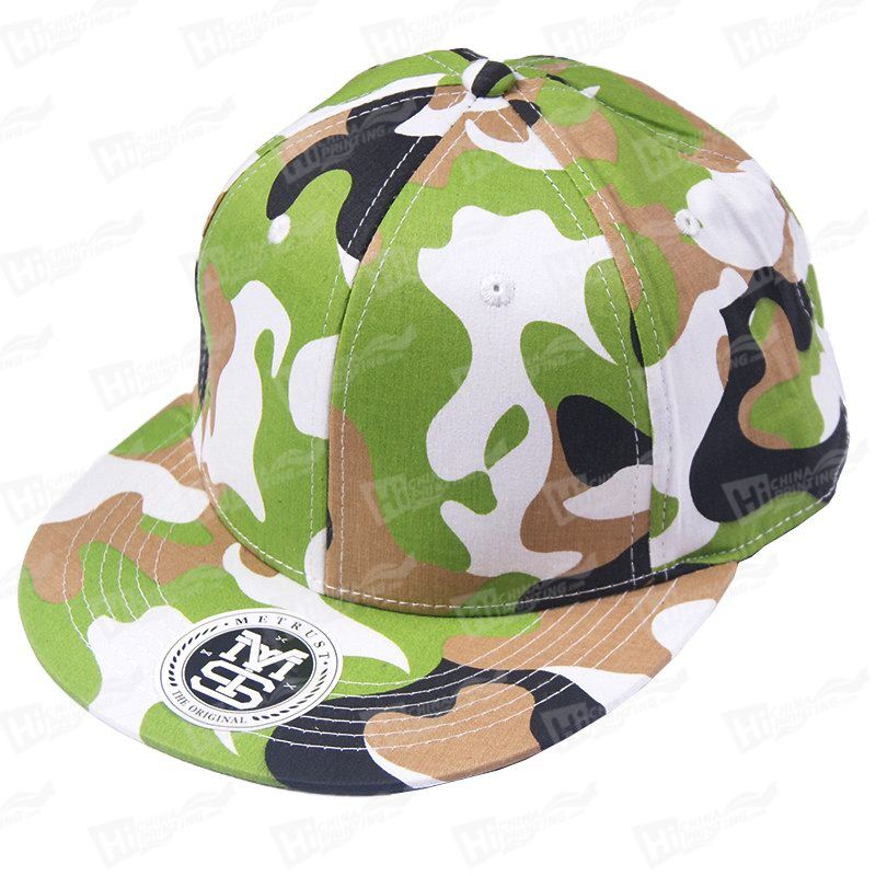 Custom Valucap Bio-Washed Camo Snapback Hat Printing