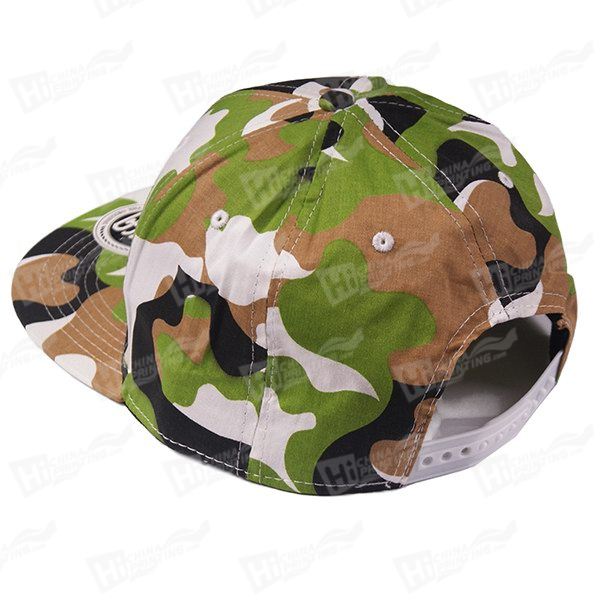 Custom Valucap Bio-Washed Camo Snapback Hat Printing