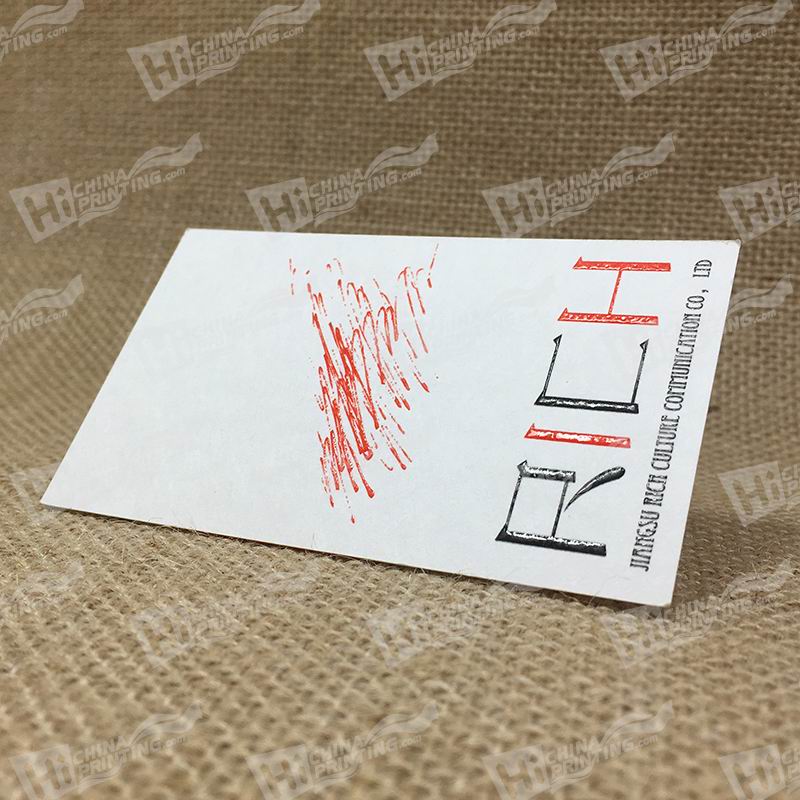 350g Cotton Paper With 2colors Raised Letters Business Cards Printing Services