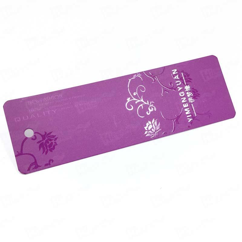 600g Purple Swing Tags With Spot UV Flowers For Apparel Manufactory