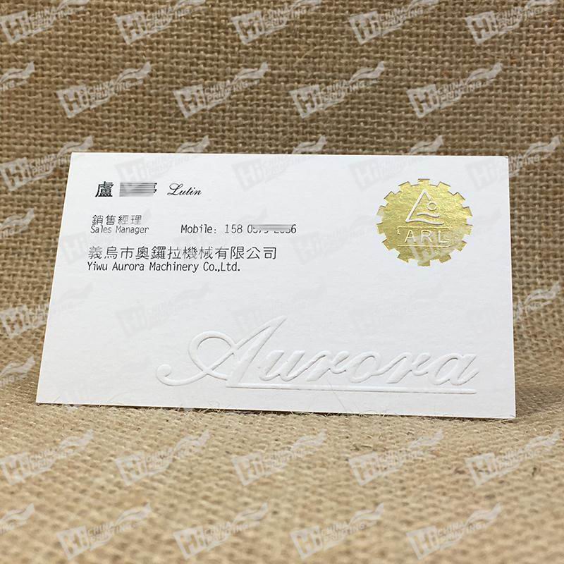 Blind Raised Letters And Gold Debossed Logo Business Cards Printing Services