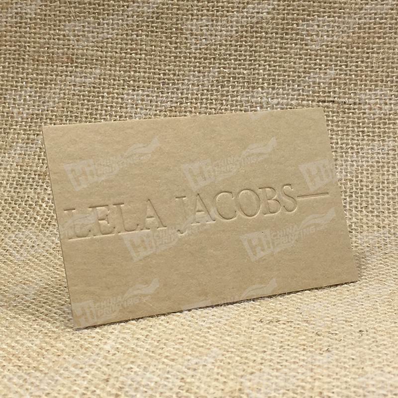 600g Kraft Color Paper With Blind Debossing Logo Cards Printing