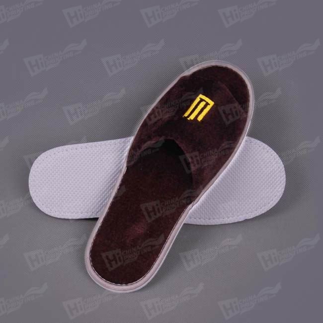 Pleuche Plush Slippers With Embroidered Hotel Logo