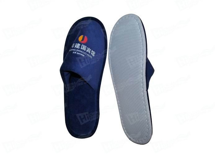 Velvet Slipper With Embroidered Hotel Logo