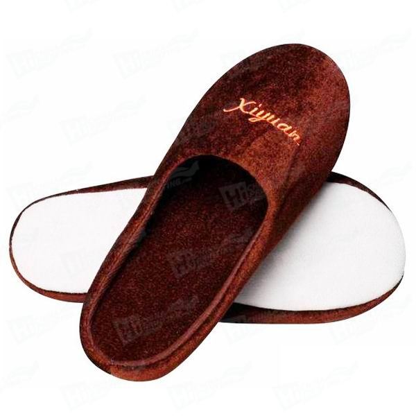 Velvet Slipper With Embroidered Hotel Logo