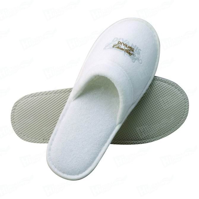 Velvet Slipper With Embroidered Hotel Logo