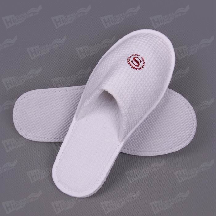 Waffle Slippers With Embroidered Hotel Logo