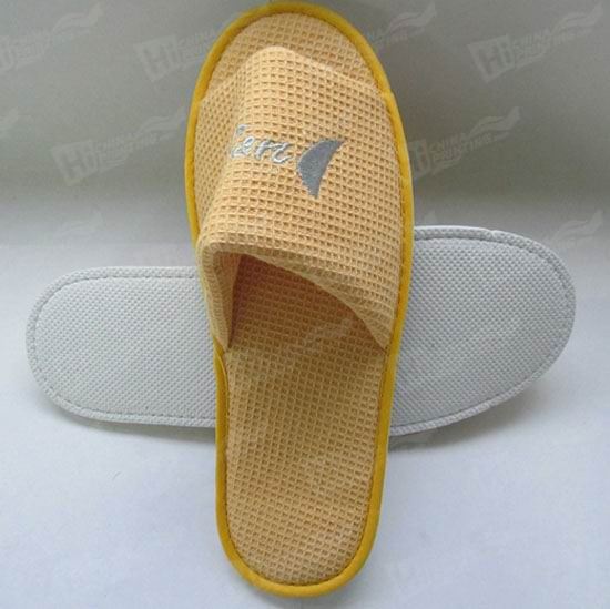 Waffle Slippers With Embroidered Hotel Logo