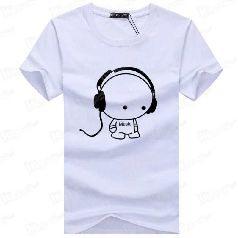 cute dog with headphone screen printing t shirts stock for wholesale