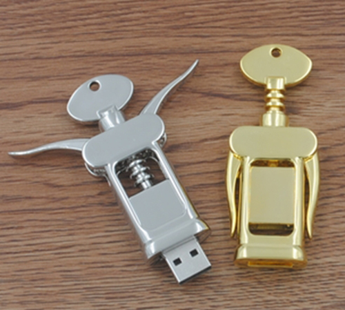 Creative Promotion Gift Wine Bottle Opener USBs Gold Silver Colors