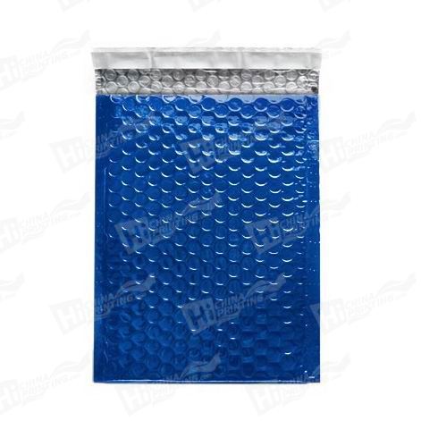 Blue Metallic Bubble Envelopes