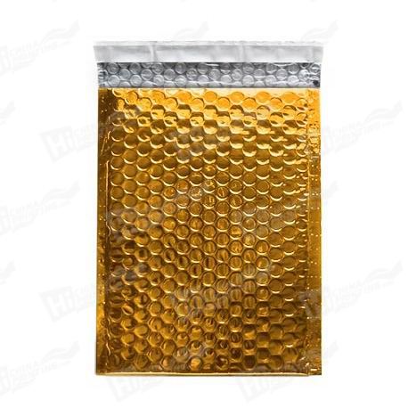 Gold Metallic Bubble Envelopes