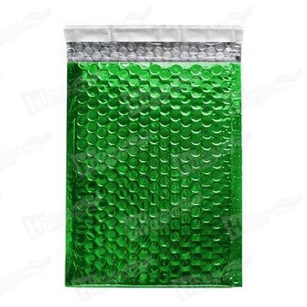 Green Metallic Bubble Envelopes