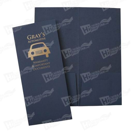 1-color Foil Imprinted Paper Presentation Folders Printing