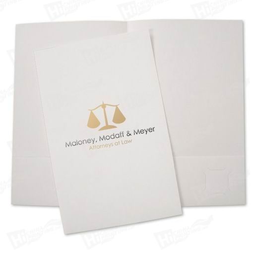 2-color Foil Imprinted Paper Presentation Folders Printing