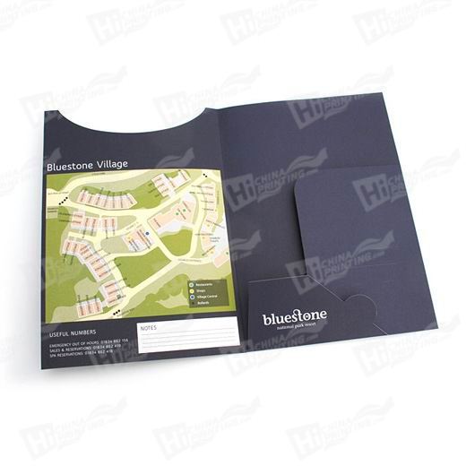 Interlocking Style A4 Landscape Pocket Folders Printing With 2sides Printing
