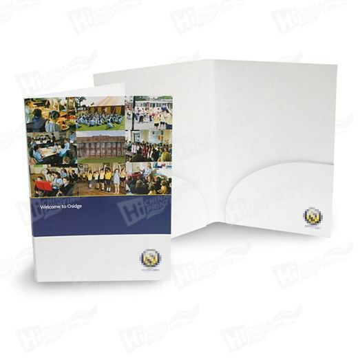 Round Style A4 2 Pocket Folders Printing With 5mm Capacity