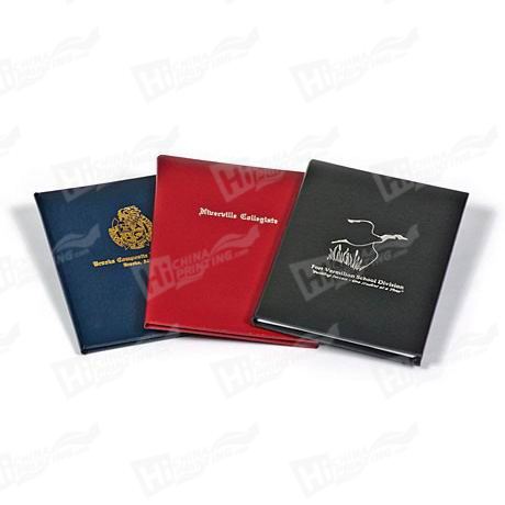 Silver Foil Leather File Folders