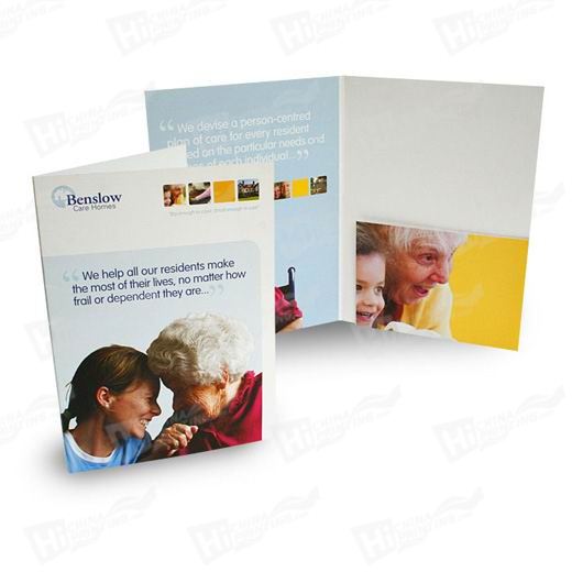 Square Style A4 Single Pocket Folders Printing With 10mm Capacity