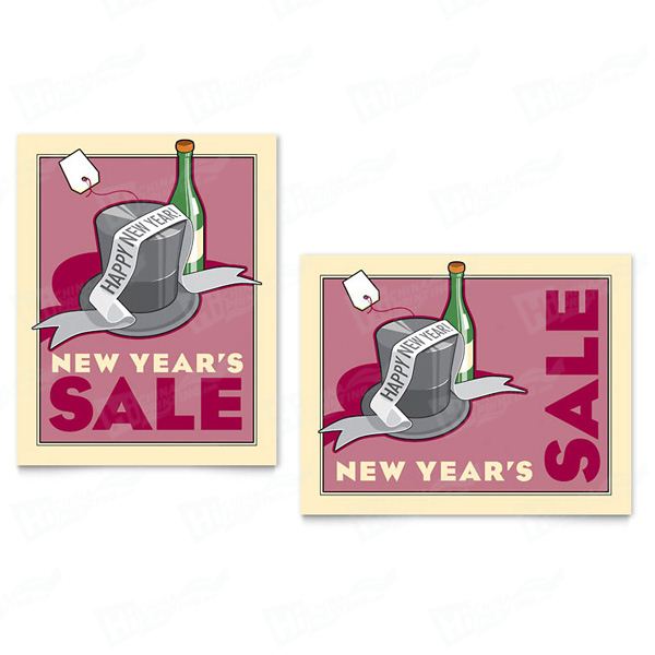 New Year's Champagne Sale Posters Printing