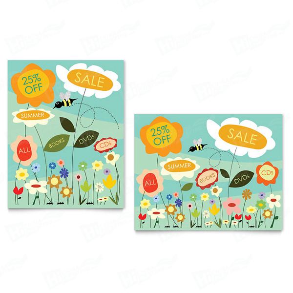 Spring & Summer Flowers Sale Posters Printing