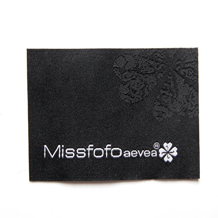 Black Damask Woven Labels