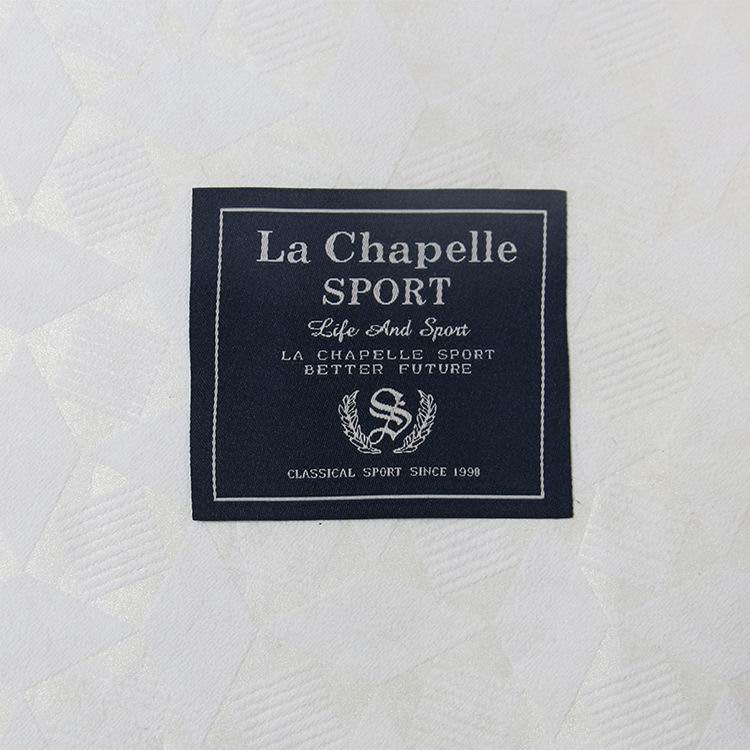 Blue Damask Woven Labels