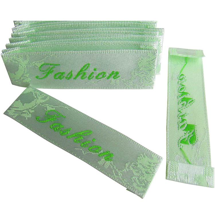 Custom Green Satin Labels