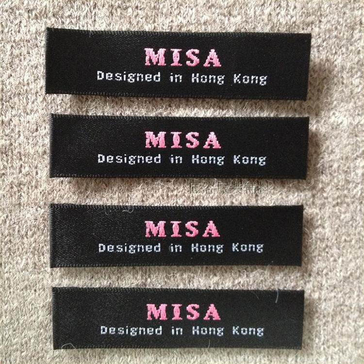 Pink And white Onto Black Satin Labels
